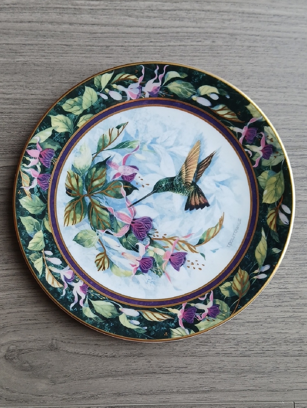 💐"The Berylline Hummingbird" Collector Plate Franklin Mint